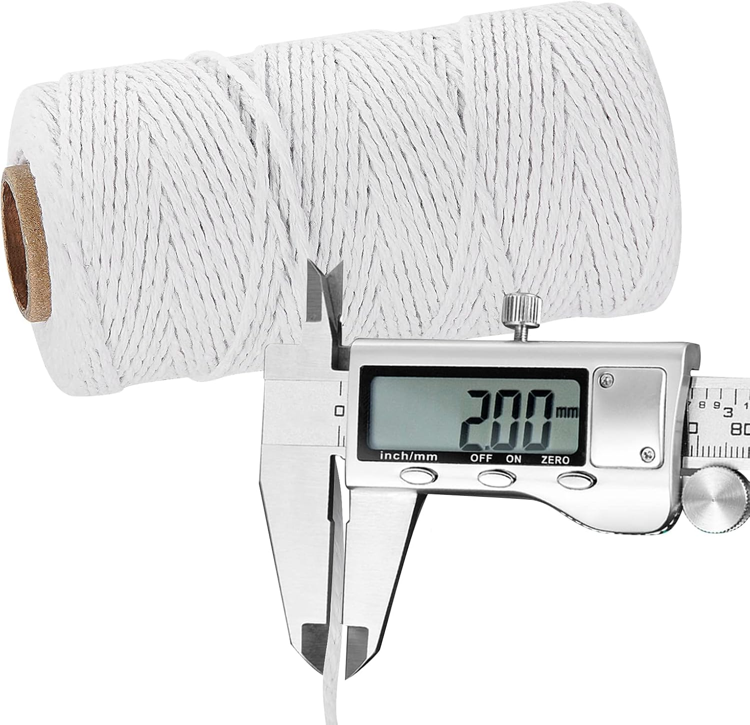 Ohtomber White Cotton Butchers Twine String - 328 Feet 2MM for Crafts, Bakers Twine, Kitchen Cooking Butcher Meat and Roasting, Gift Wrapping - Beige image number 5