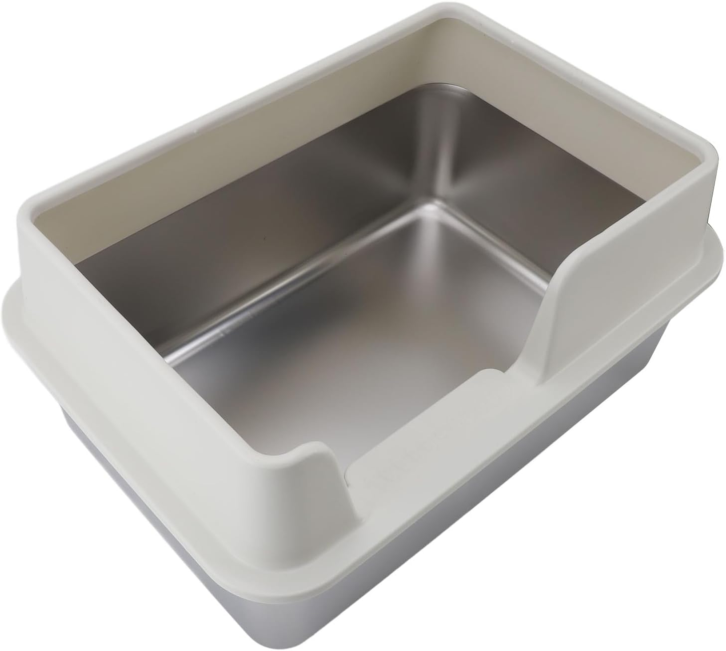 Stainless Steel Cat Litter Box, Sturdy Metal Litter Pan with High Wall Sides Enclosure, Cat Litter Pan(19.6In L X 13.7In W X 9.8In H), No Smell, Non Stick, Easy to Clean (Large