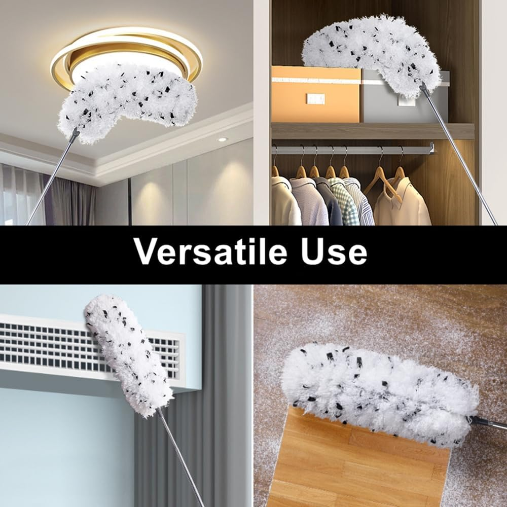 BOOMJOY Microfibre Duster with Telescopic Stainless Steel Pole Extendable Bendable Head for Home Car Duster Magic image number 5