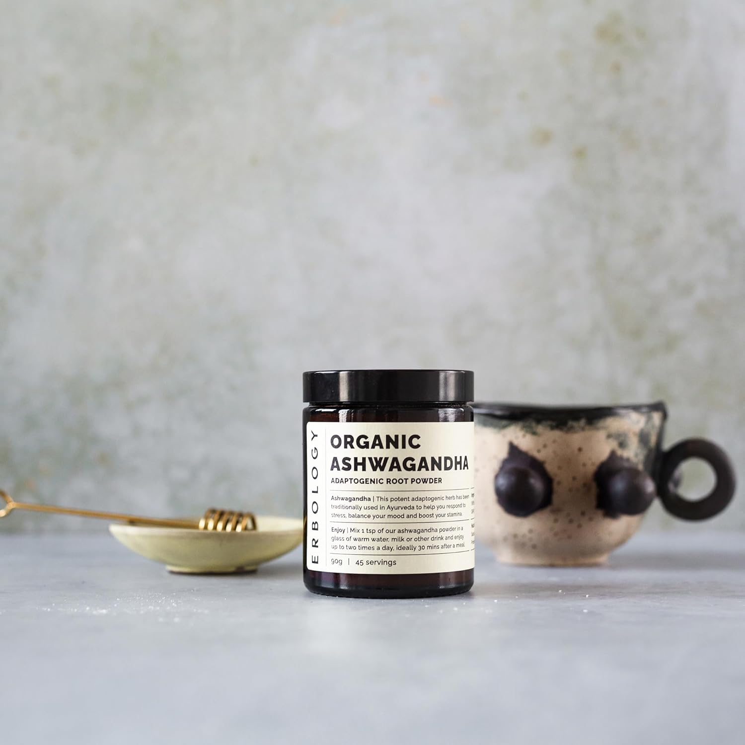 Erbology Organic Ashwagandha Powder 90G - 45 Servings - Sleep Aid - Rich in Withanolides - Sustainably Sourced Straight from Farm in India - Small Batch - Vegan - Gmo-Free image number 4