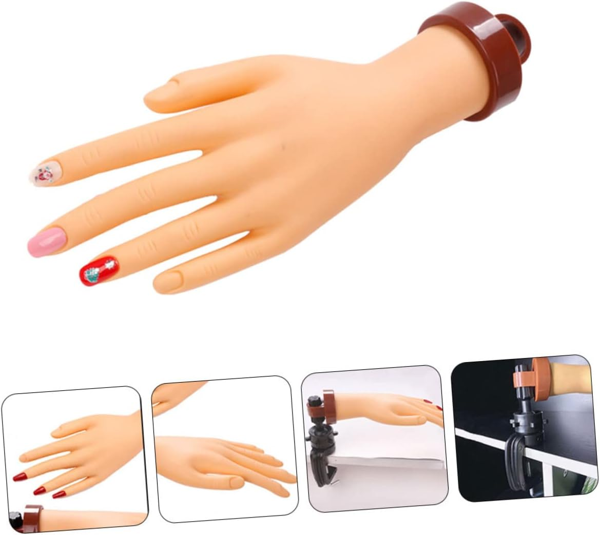 Hohopeti Realistic Manicure Fake Hand Model for Nail Art Practice Portable Soft Training Tool for Beginners and Salon Artists Nail Art Display Hand image number 2