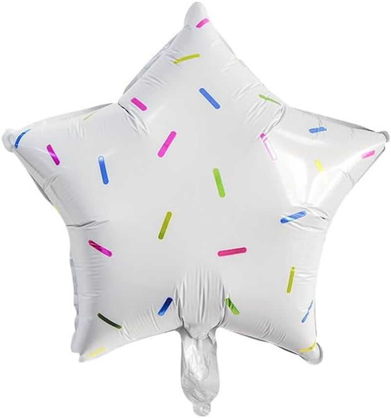 Donut and Star Foil Balloon Set, Party Decoration Kit, Pink Green Gold, 6 Pieces image number 2