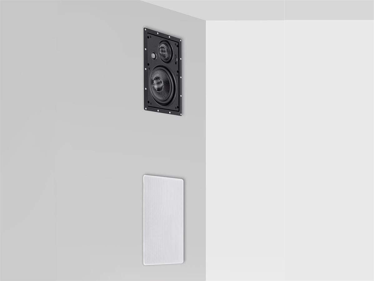 Monoprice 3-Way Carbon Fiber In-Wall Speakers - 6.5 Inch (Pair) with Magnetic Grille - Alpha Series image number 3