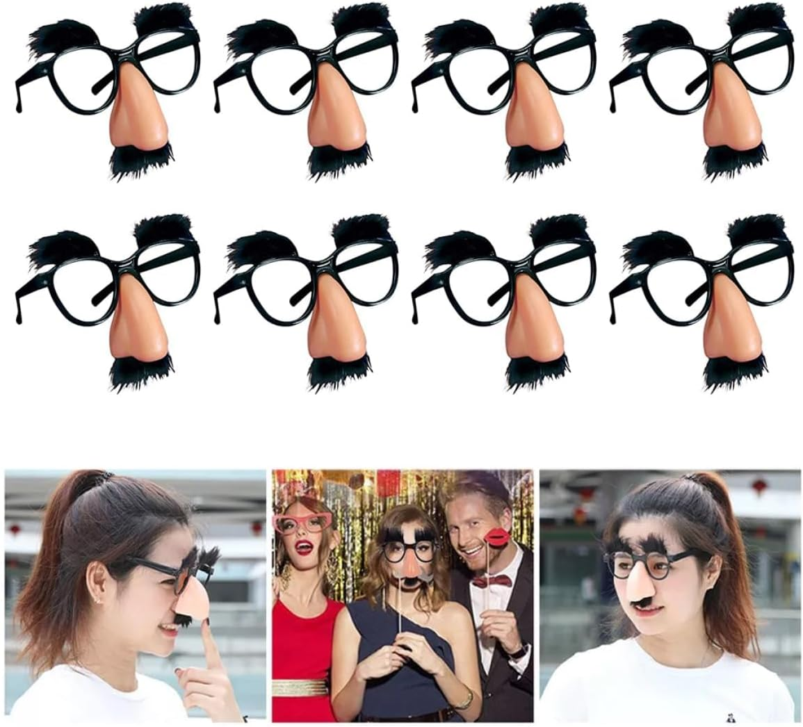 Halloween Funny Glasses for Adult 12Pcs 13 * 12.5Cm Cute Plastic Glasses with with Eyebrows Mustache Nose Glasses for Children Adult Party Favors image number 4