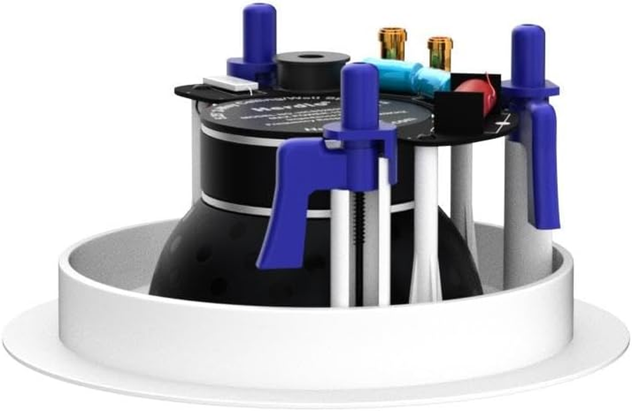 Herdio 5.25 Inch Ceiling Speakers 600W 2-Way Flush Mount with Bluetooth Wall Mount Amplifier Receiver Perfect for Home Theater Bathroom Living Room Kitchen Office(4 Speakers)