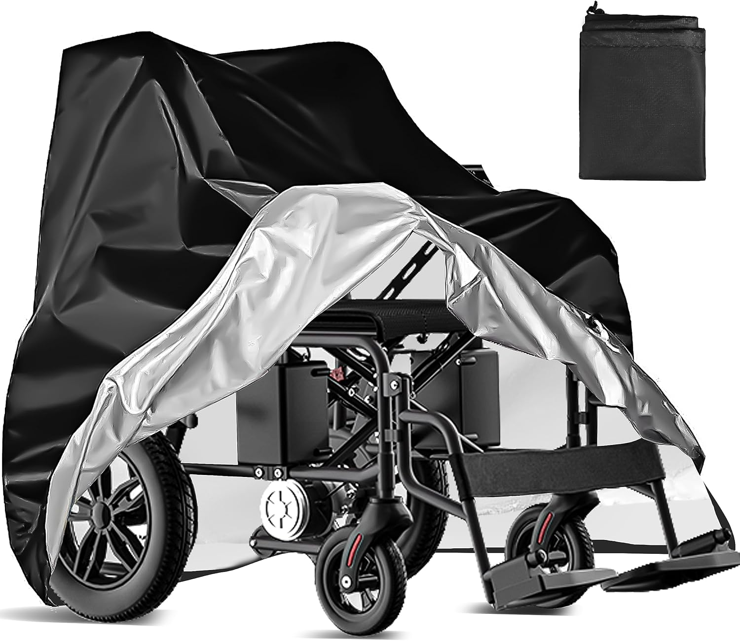 Heavy Duty Waterproof & Dustproof Electric Wheelchair Cover - Prevent Rain, Wind, Dust, Sun, UV for Indoor & Outdoor image number 5
