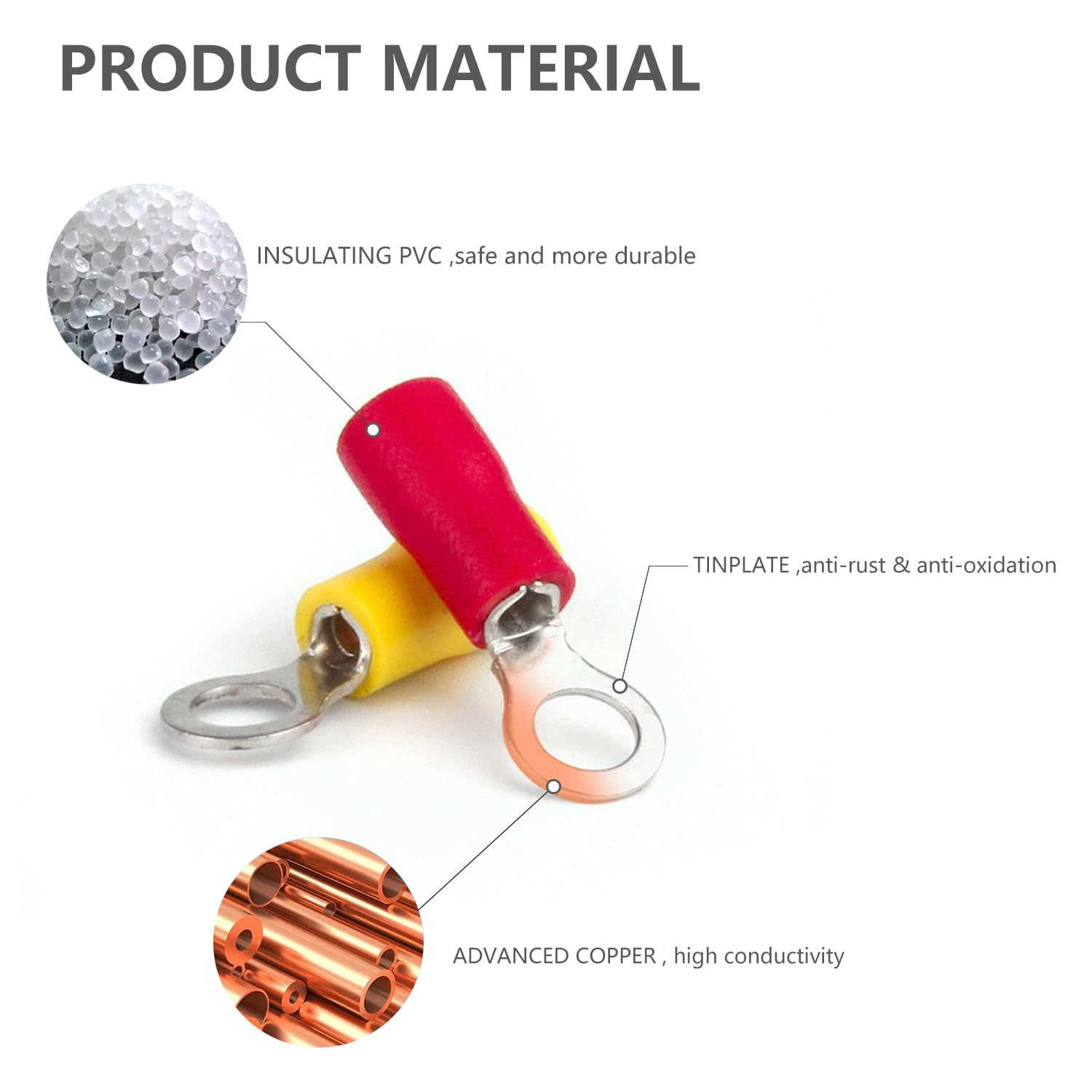 Fullfun 360Pcs 12-Sizes(M3/M4/M5/M6) Insulated Ring Terminals 22-16/16-14/12-10AWG Ring Connectors Electrical Crimp Terminal Connector Assortment Kit image number 5
