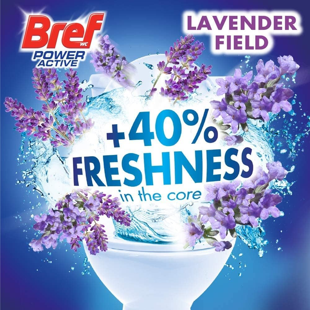 Bref Power Active with 4 Function Formula Toilet Foaming Cleanser (50G), Toilet Freshener with Lavender Scent, Hanging Toilet Bowl Cleaner to Deep Clean Toilet (Pack of 2) image number 5