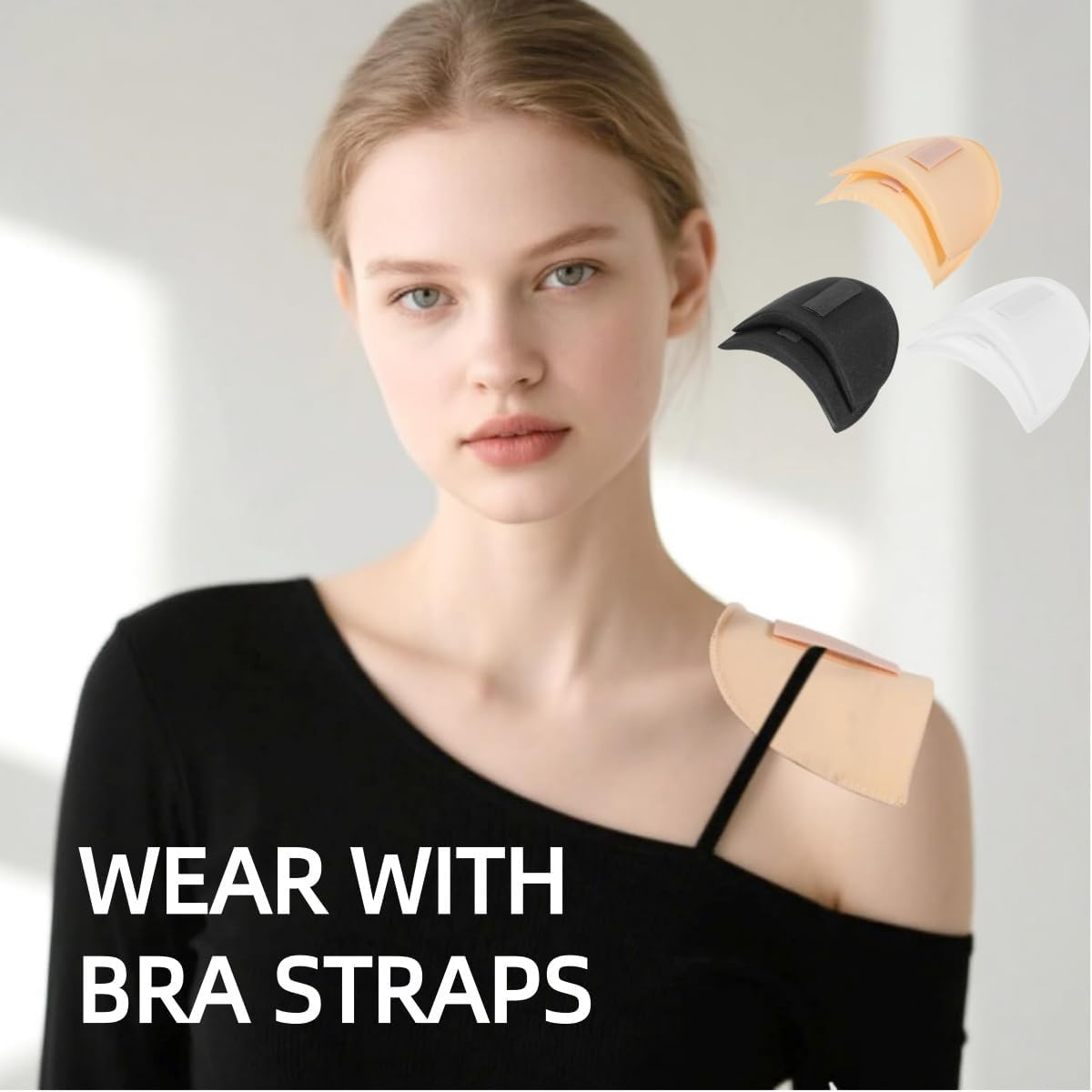 Gewaha 3 Pairs Shoulder Pad,Shoulder Pads for Women Clothes,No-Sewing Required Anti-Slip Detachable Reusable Soft Sponge Shoulder Pads for Men Blazer Clothes Sewing Accessories image number 5