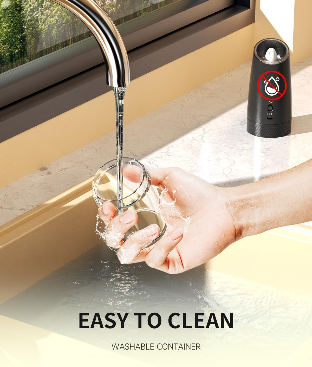 CIRCLE JOY Gravity Electric Salt and Pepper Grinder Set Rechargeable Salt and Pepper Shakers Automatic Mill Grinder with White LED Light, Adjustable Coarseness, Washable 135Ml Container, Black image number 6