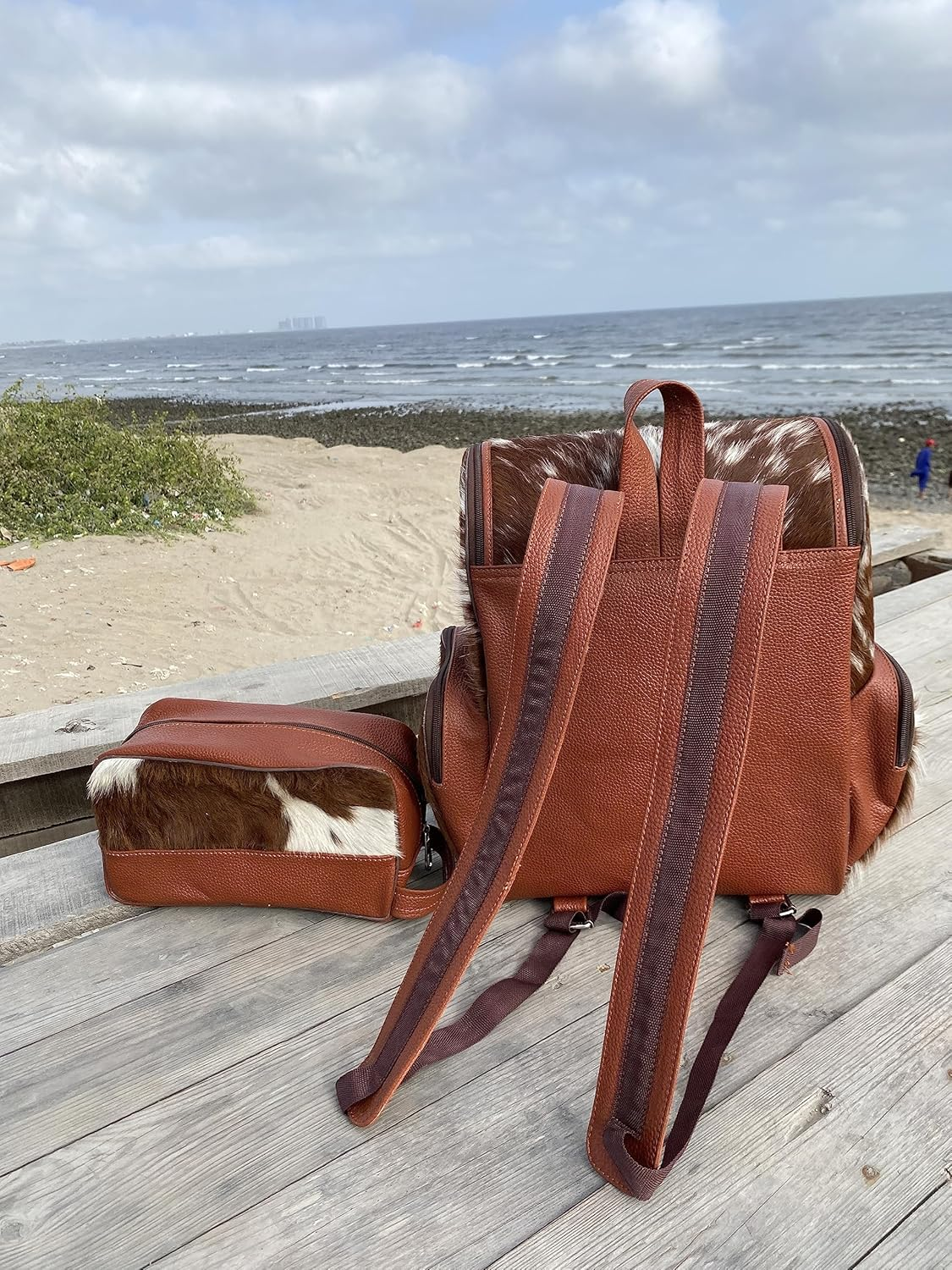 Clothing, Shoes & Accessories Luggage & Travel Gear Business & Laptop Bags Laptop Bags Laptop Backpacks Cowhide Bag image number 4