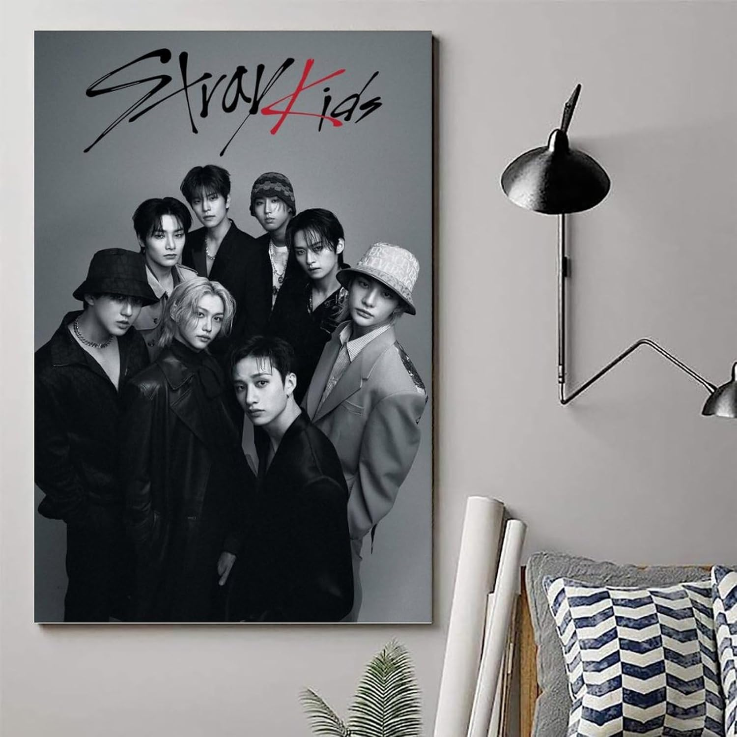 Kpop Stray Kids Poster Vintage Poster Canvas Painting Wall Art Picture Home Decor Print for Bedroom Living Room Dorm Study Bar Office 12X18Inch(30X45Cm) image number 4