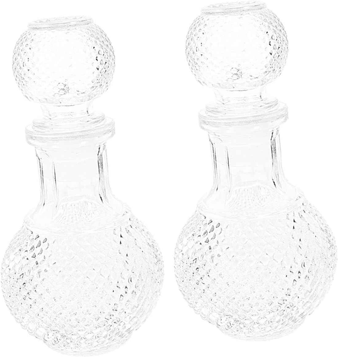 HOMOBABE 2Pcs 250Ml Glass Wine Bottles Thickened Whiskey Decanter Set Creative Globe Design for Home Bar Whiskey and Liquor Packaging image number 3