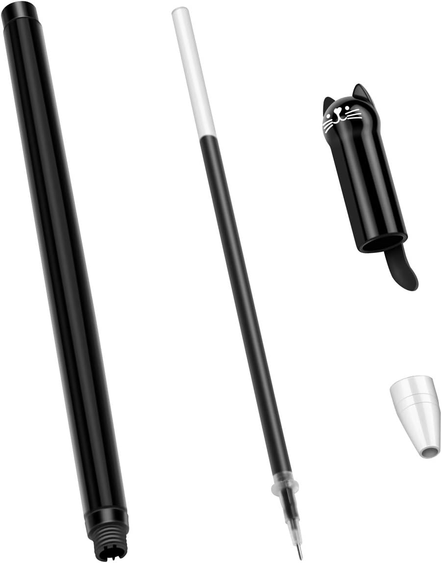 24 Pcs 0.38 Mm Cute Cat Pen Gel Pens Black Ball Point Pens for School Office Supplies Boys and Girls image number 2