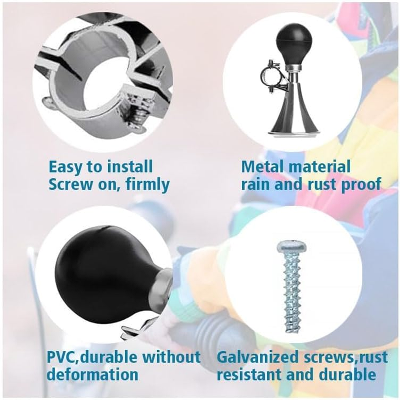 Bicycle Bell Kids Children Bicycle Scooter Bike Cycling Air Squeeze Honking Horn Hooter Bugle Bell Bicycle General Accessories Bicycle Accessories (Color : Black) image number 5