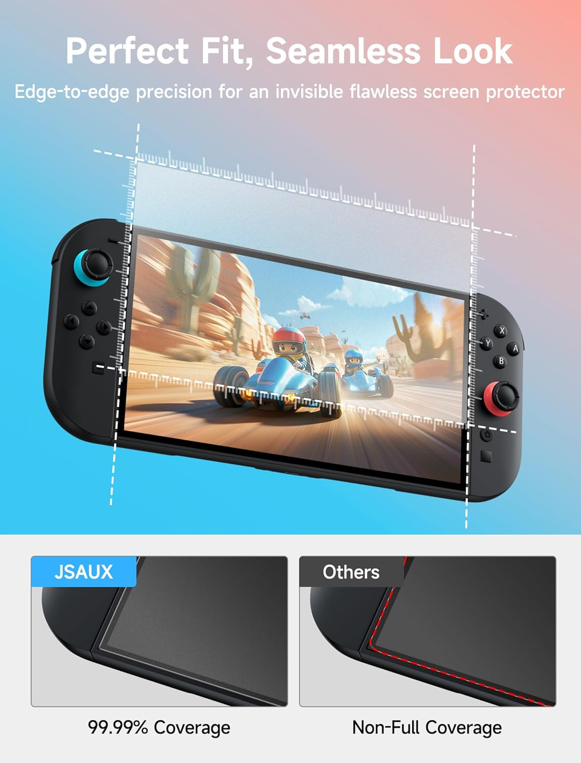 JSAUX Anti-Glare Screen Protector for Nintendo Switch 2 (2025), [2-Pack] Matte Glass Protector 9H Hardness Easy to Install with Guiding Frame Scratch Resistant Tempered Glass image number 3