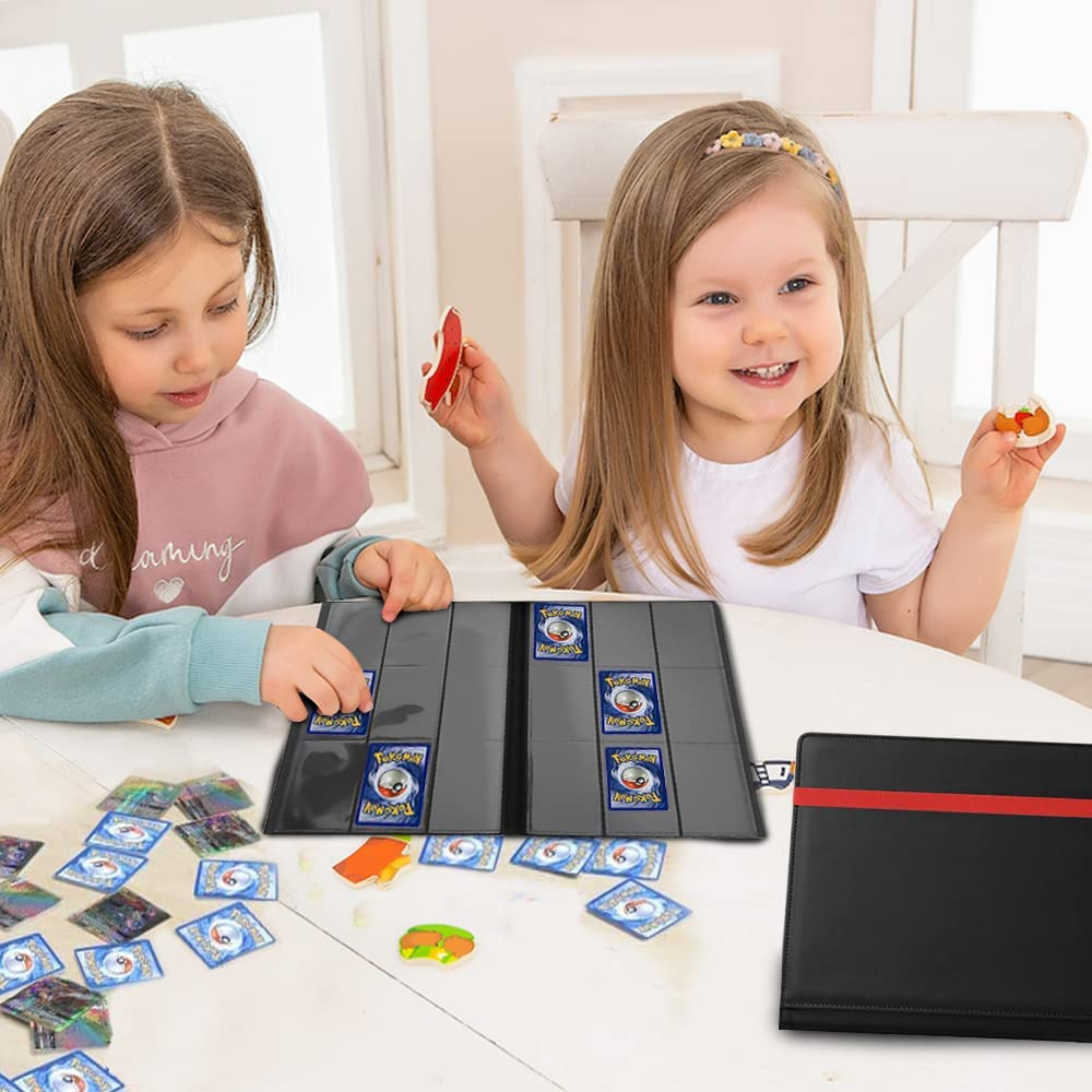 FOME 540 Pockets Card Binder Holder, 9-Pocket PU Leather Trading Card Album with 30 Sheets, Band Closure Carrying Case for Yugioh MTG and Other TCG image number 2