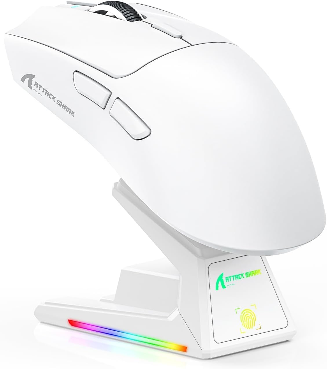 ATTACK SHARK X1 Superlight Wireless Gaming Mouse with RGB Magnetic Charging Dock, BT/2.4G/USB-C Wired Gaming Mouse, PAW3395PRO Sensor, 40000DPI, Office Mice for PC, Mac, PS5, Xbox - Black