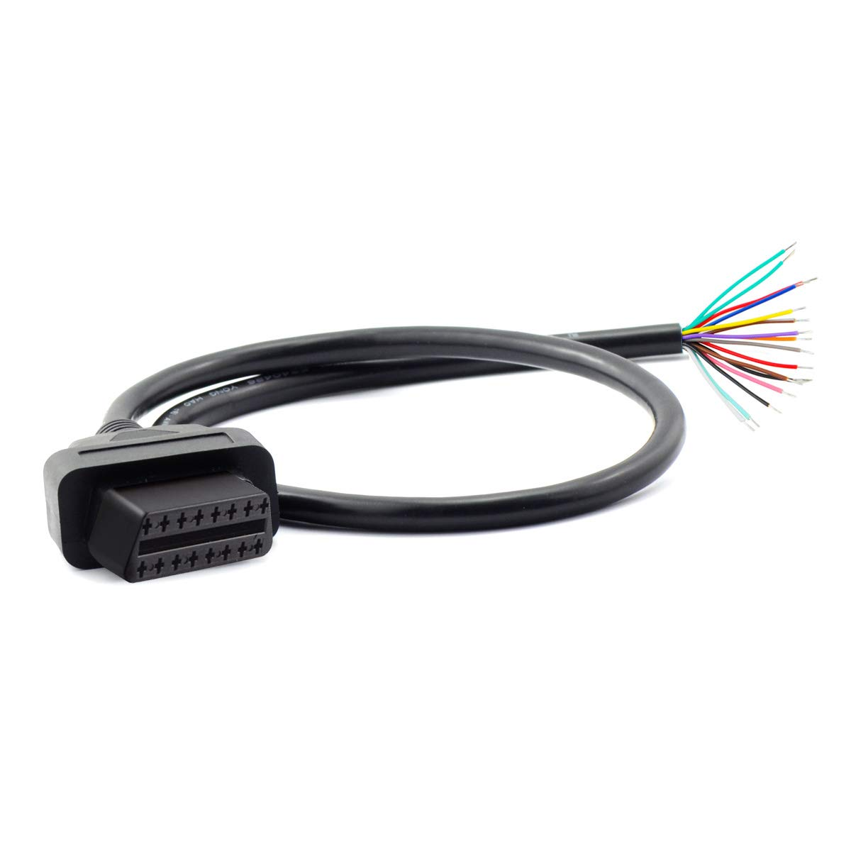 Ikkegol OBD OBDII J1962 Male Connector to Open Plug Wire, OBD Diagnostic Extension Cable OBD2 Pigtail, DIY Mobley USB Adapter (60Cm/24'') image number 5