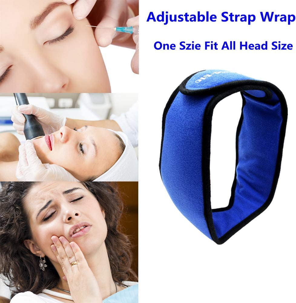WORLD-BIO Face Ice Pack for Wisdom Teeth, Jaw, Head, Chin - 4 Reusable Hot & Cold Gel Packs with Adjustable Stretch Wrap Relief for Injuries, Oral and Facial Surgery, Migraine, TMJ Pain image number 4