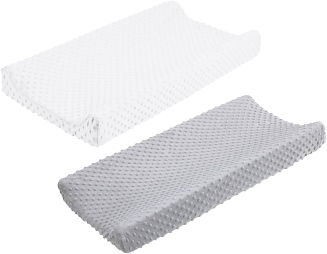 2Pcs Changing Pads Cover for Boy Girl Toddlers Polyester Changing Table Covers for Nursery Use Change Mat Muslin image number 1