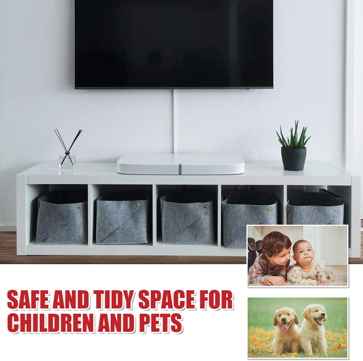 Wall Cord Hider, 39.4 Inch Self-Adhesive Wire Covers Floor Cord Cover Cable Hider Wall Wire Hider Flexible Cable Raceway for Home Office Cable Management image number 2