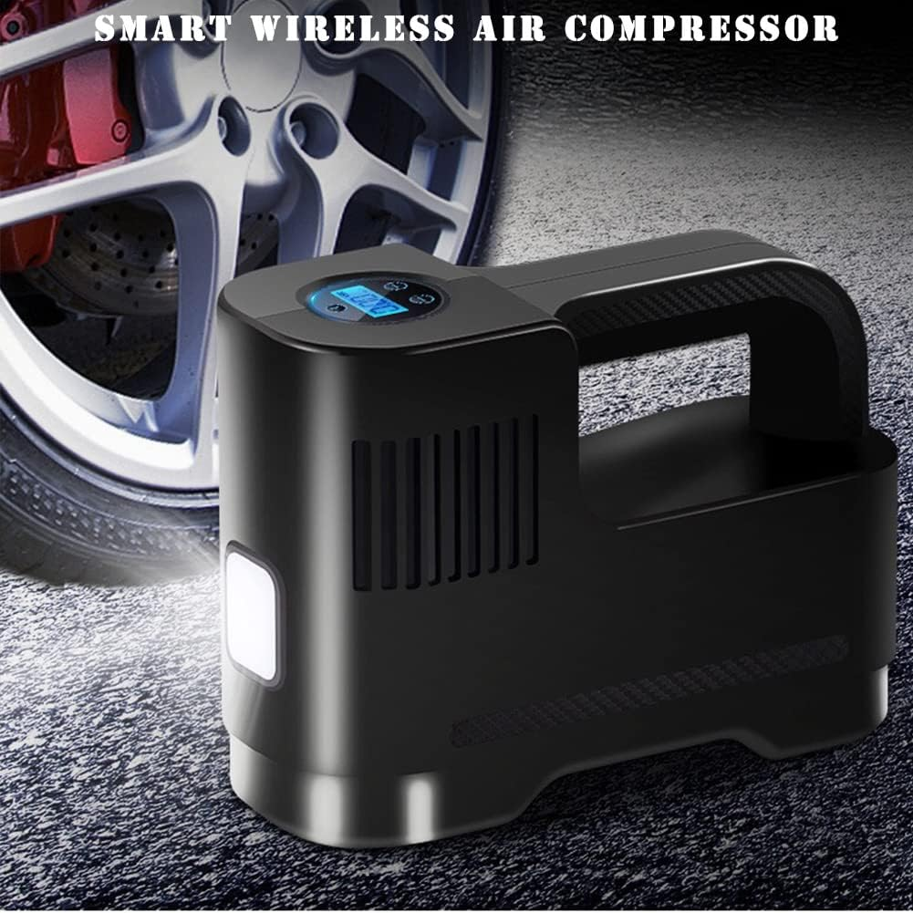 Tire Air Compressor Portable Wireless Tire Inflator Pump Digital Screen with LED Ligh for Car Bicycle Balls Kayak image number 4