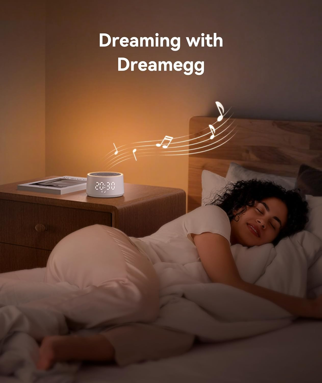 Dreamegg D1 Nova Sound Machine - White Noise Machine Alarm Clock with 25 Soothing Sounds, 10 Night Lights for Baby Adult, Dimmable, 7 Alarm Sounds, Timer, Noise Machine for Sleeping, Bedroom, Travel image number 2