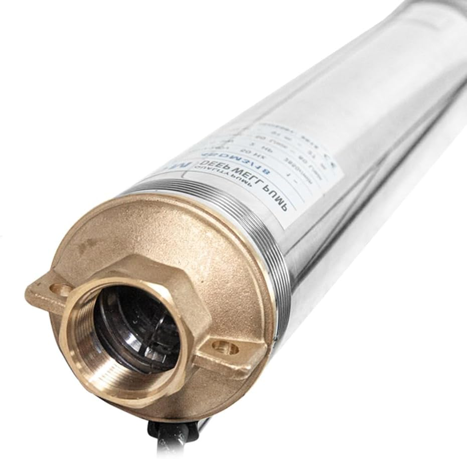 ALSTON 1HP 0.75W 220V Stainless Steel Deep Well Water Pump Submersible Bore Pump Head Max 58M/70L per Minute for Industrial Irrigation Livestock Home Use