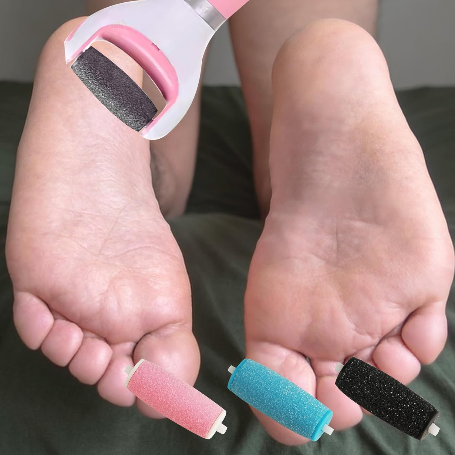 14 Pieces for Scholl Velvet Smooth Replacement Rollers for Scholl Callus Remover Extra Coarse Replacement Rollers for Electric Foot File, Pedicure Foot Care Set for Removing Hard Skin Replacement