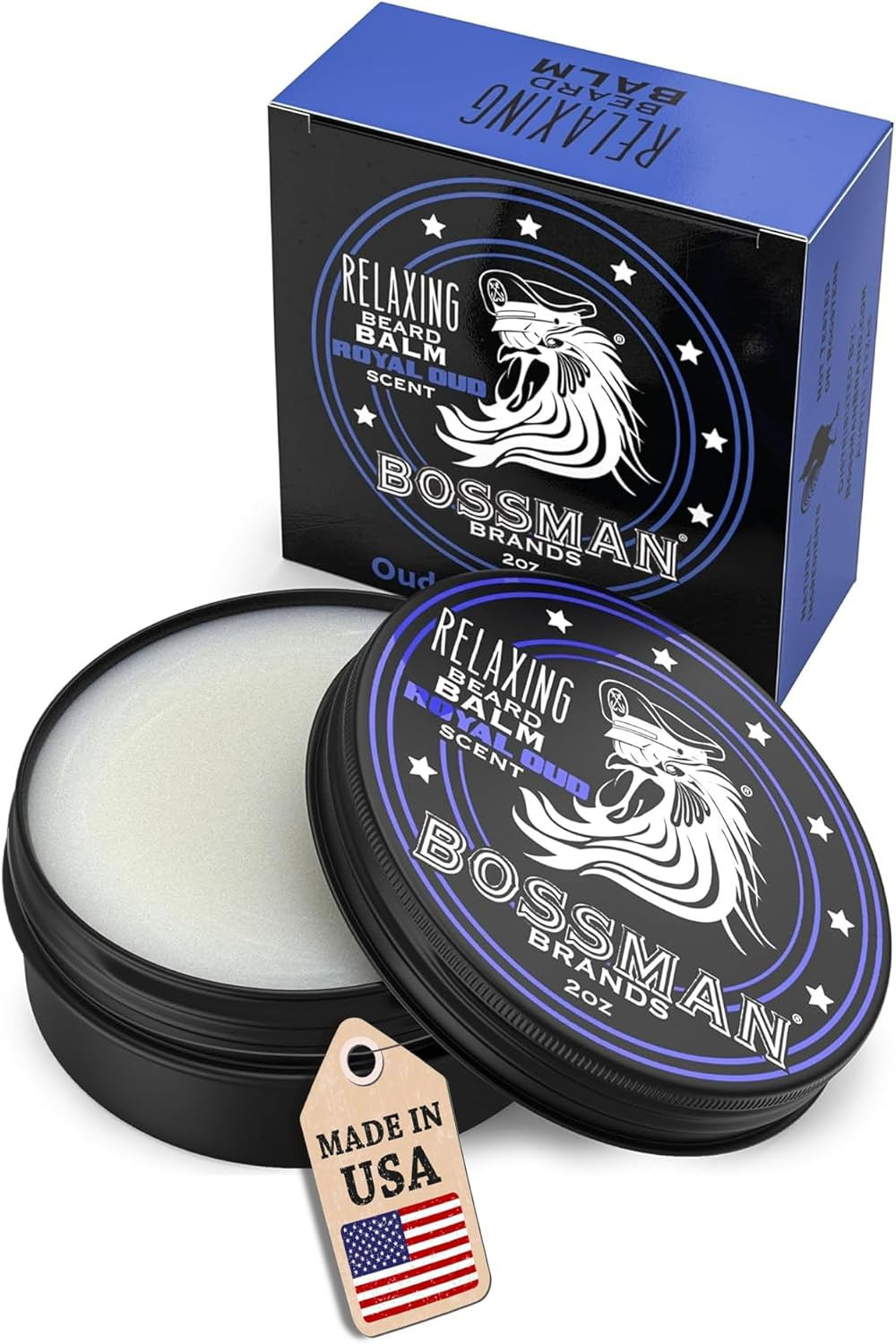 Bossman Royal Oud Beard Balm, Navy, 2 Oz image number 6