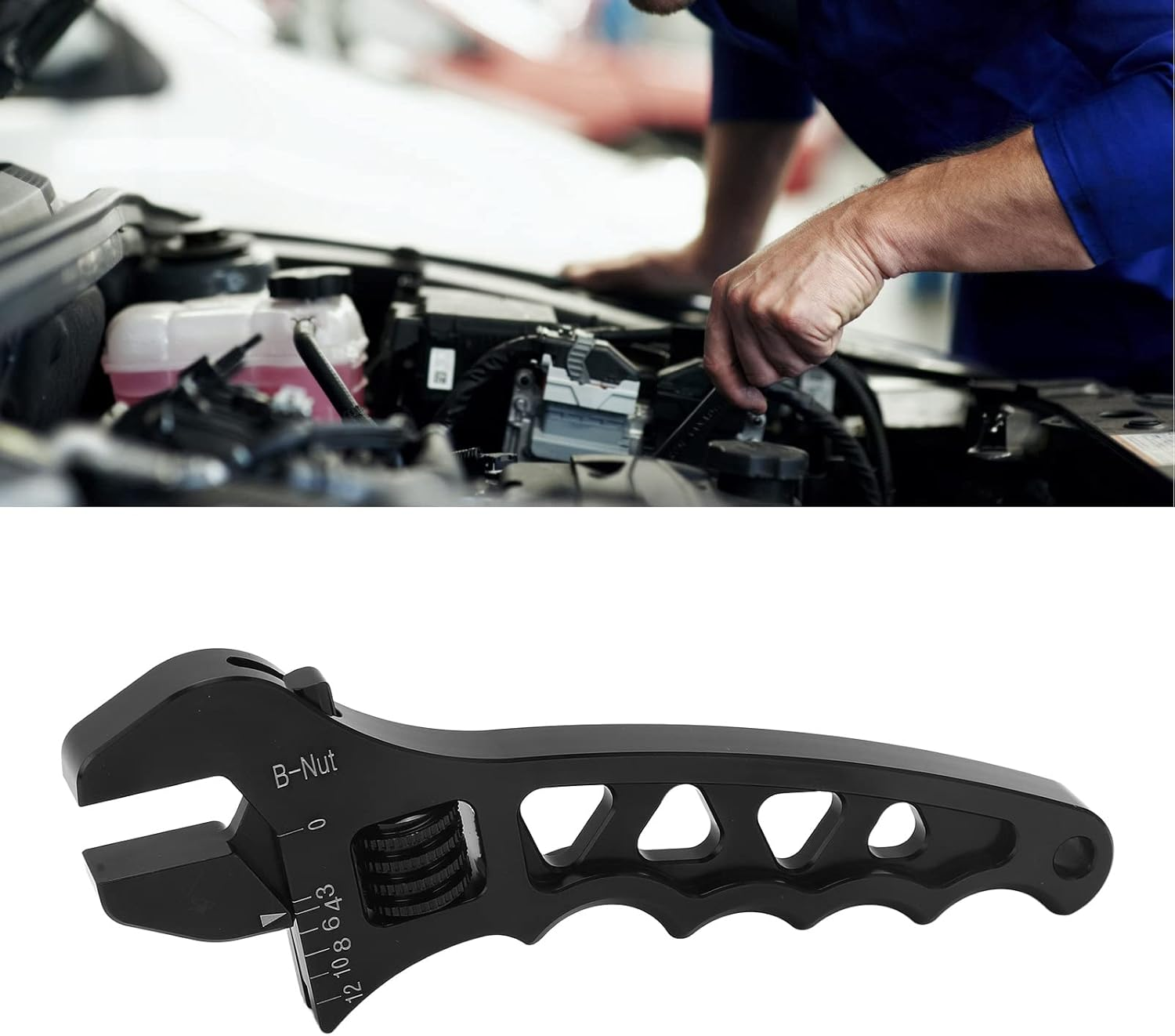 AN Hose Fitting Spanner AN3 to AN12 Adjustable Aluminum Alloy High Strength Anodic Oxidation Wrench for Automotive image number 4
