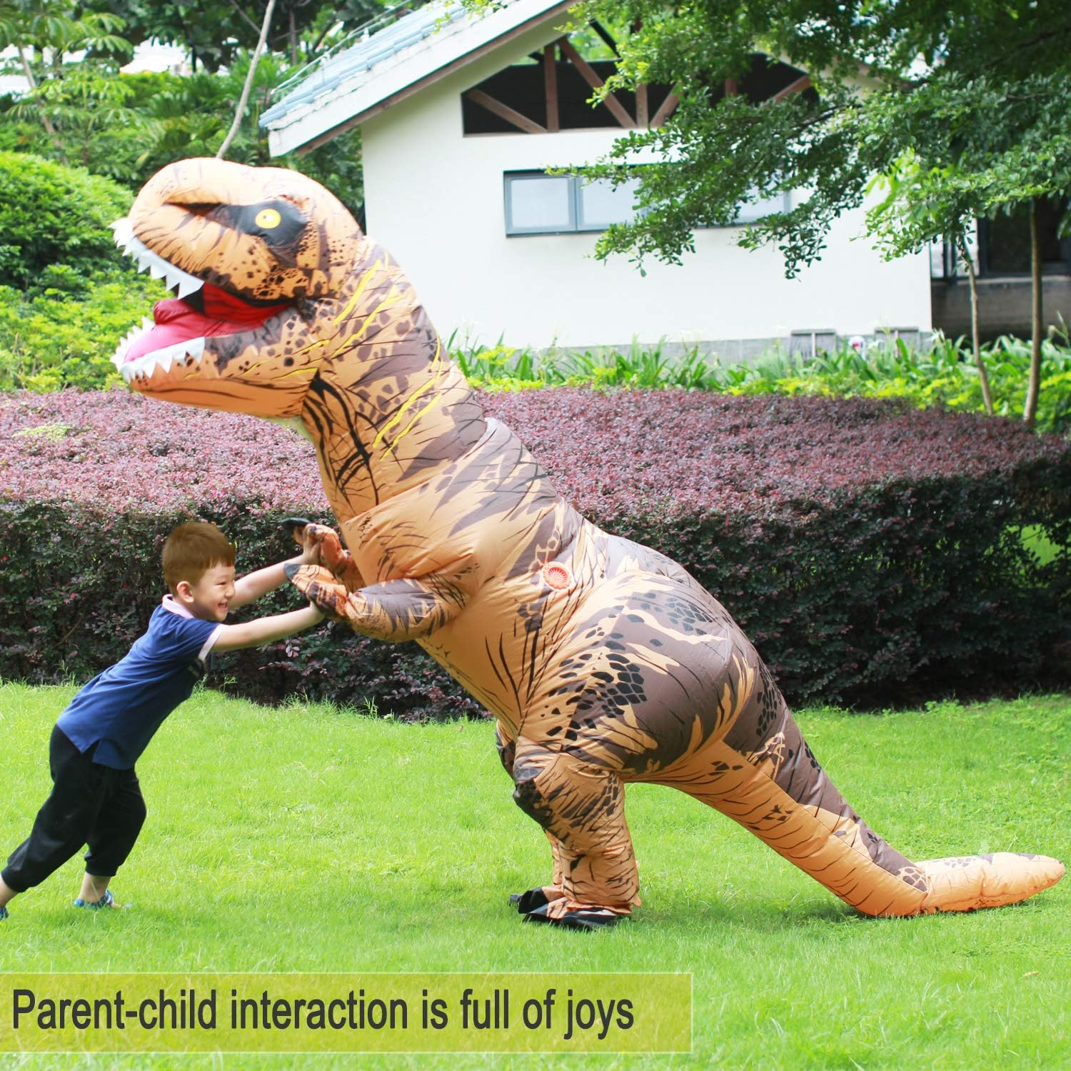 Inflatable Dinosaur Costume for Adult T-Rex Blow up Costumes for Women Men,Funny Halloween Costumes Party Cosplay image number 5