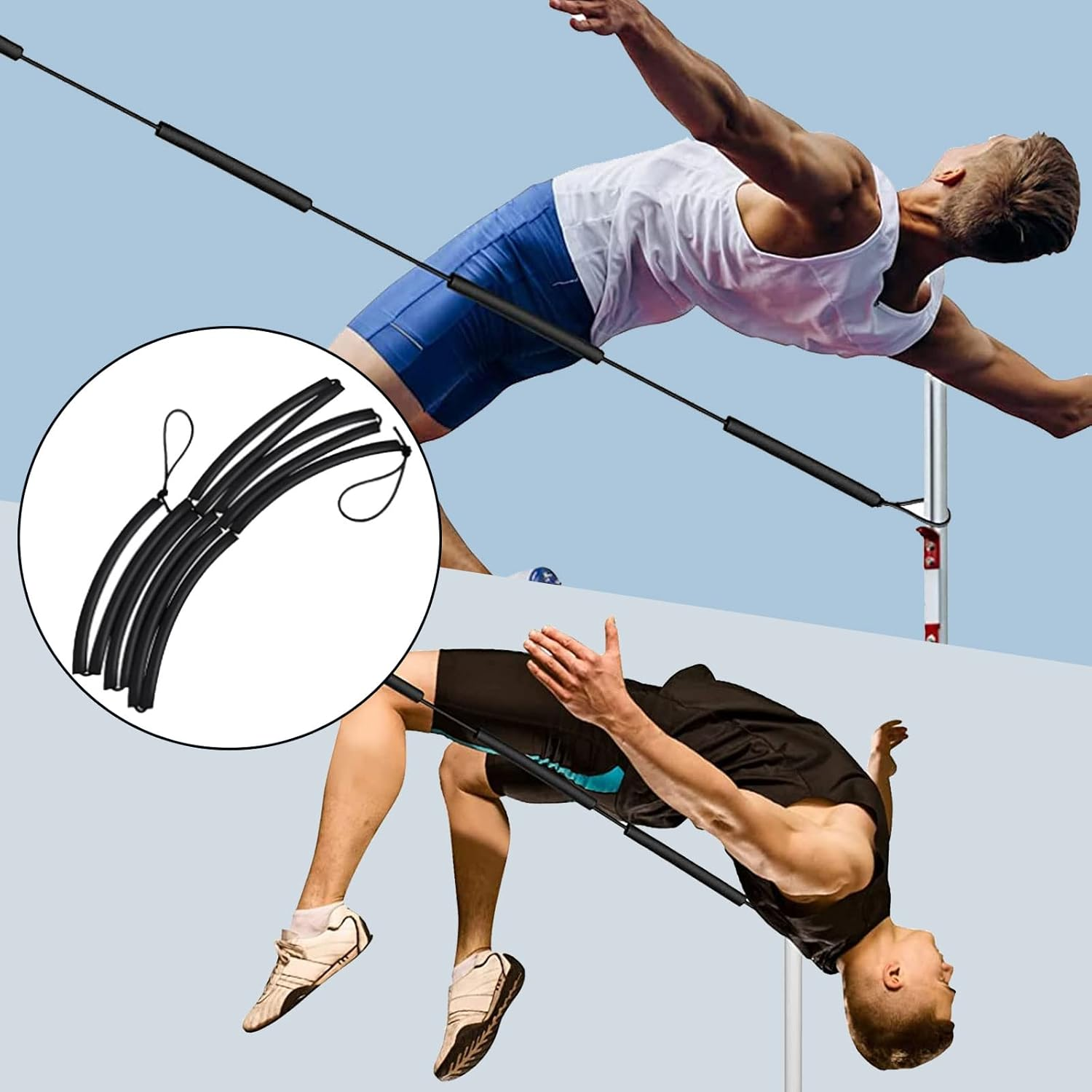 High Jump Elastic Crossbar, 8.2Ft High Jump Training Equipment Long High Jump Elastic Bungee Cord High Jump Field Training Accessories Elastic Crossbar Foam for Beginners Teens Men Women image number 6