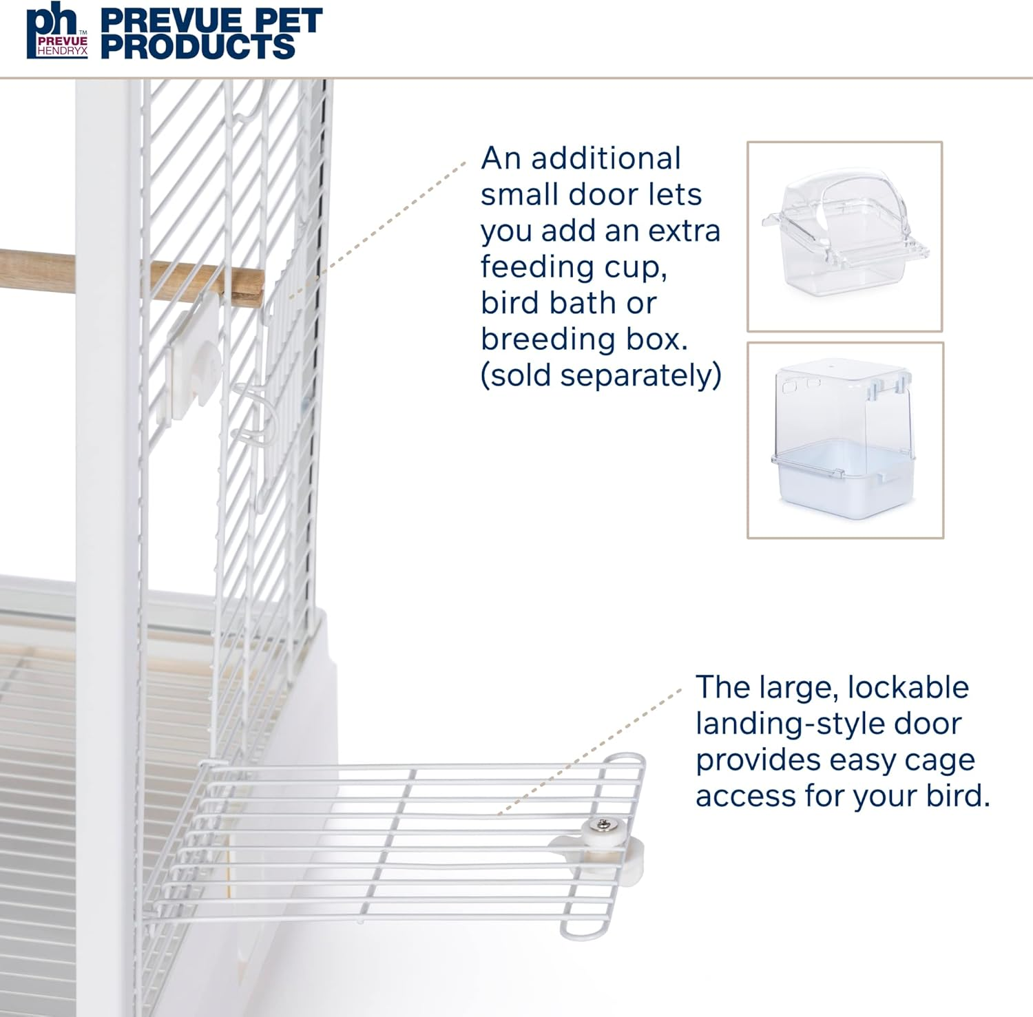 Prevue Pet Products Clear View Glass Bird Cage Crystal Palace for Small Birds - White Frame - Black image number 5