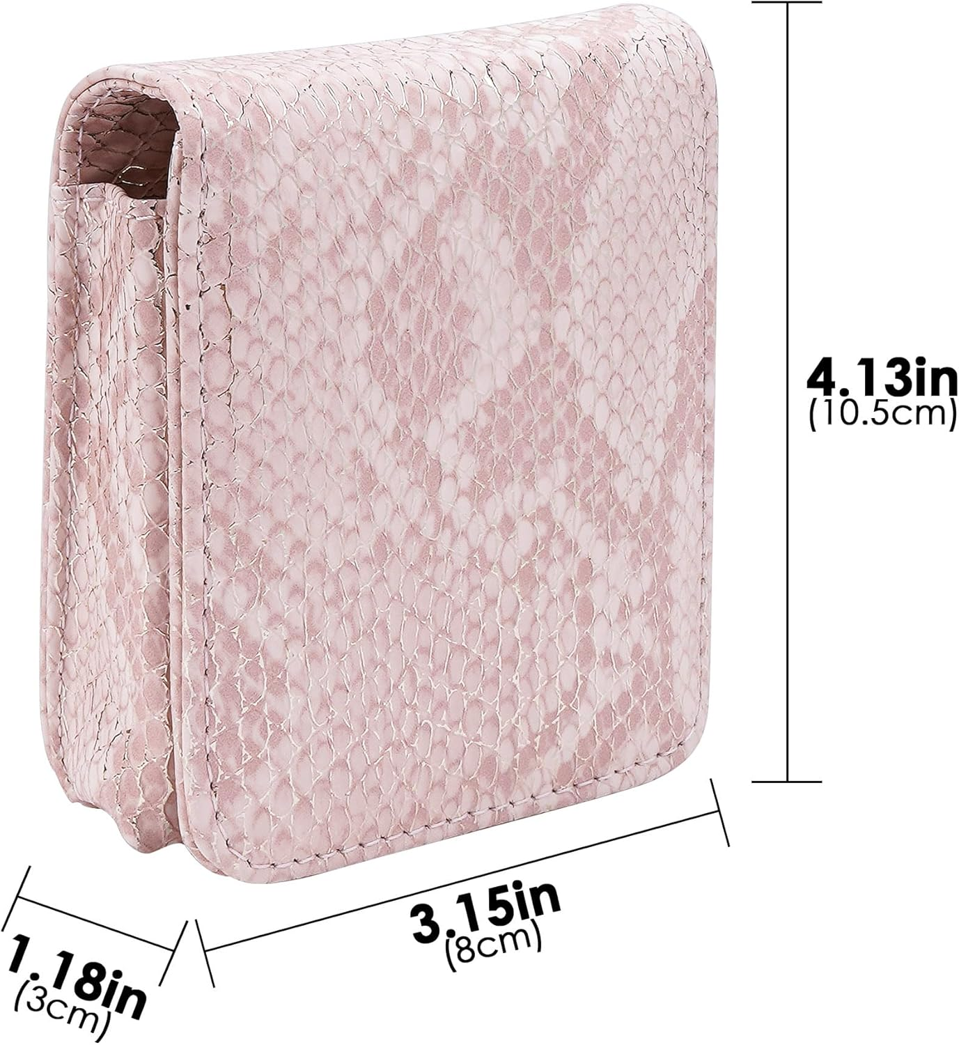 Biiange Pink Lipstick Holder, Lipstick Case with Mirror, Mini Portable Makeup Holder for Women Girls, for outside Mini Bag Travel Cosmetic Pouch (1Pcs) image number 1