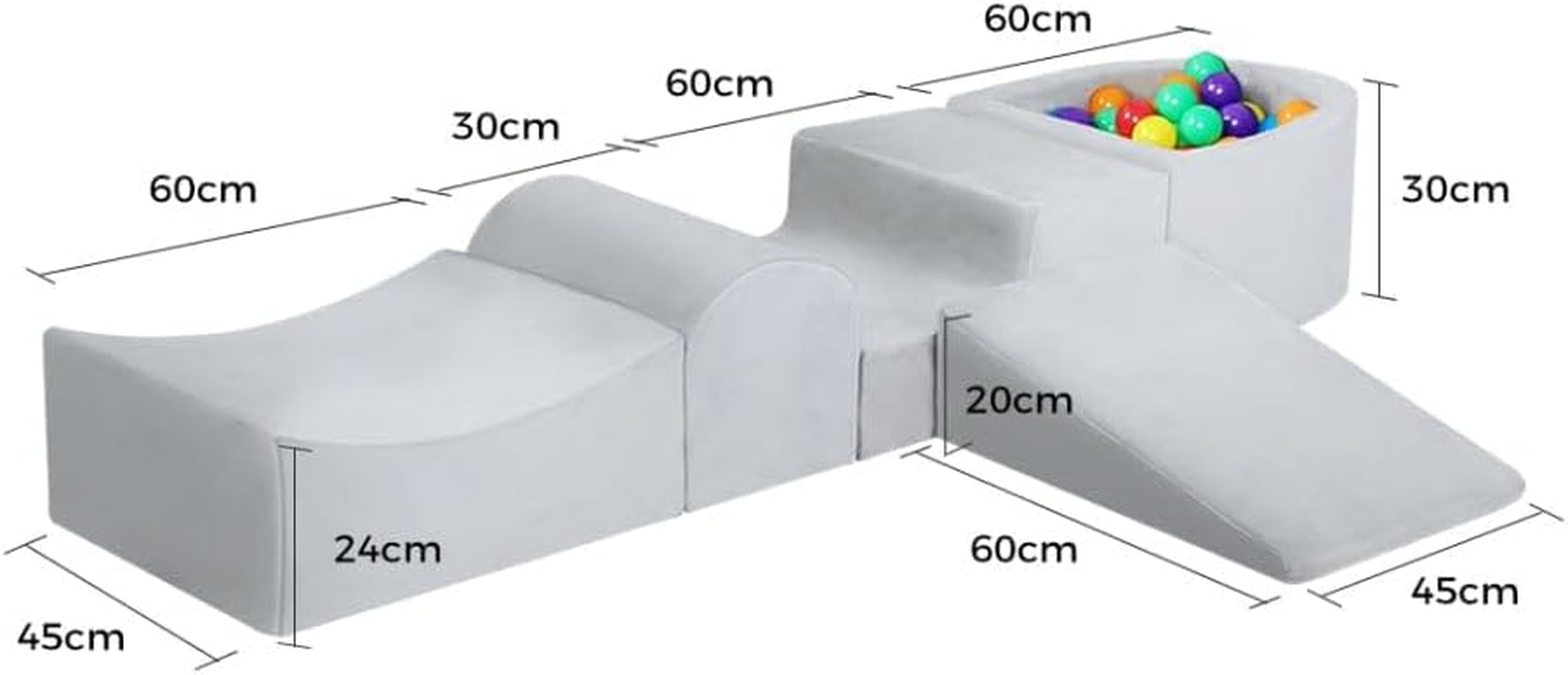 Bo Peep Foam Play Set Soft Blocks Durable Load-Bearing Detachable Washable Toys Indoor Playground Climbing Children Activity 5PCS (2 Small, 3 Medium) for Kids