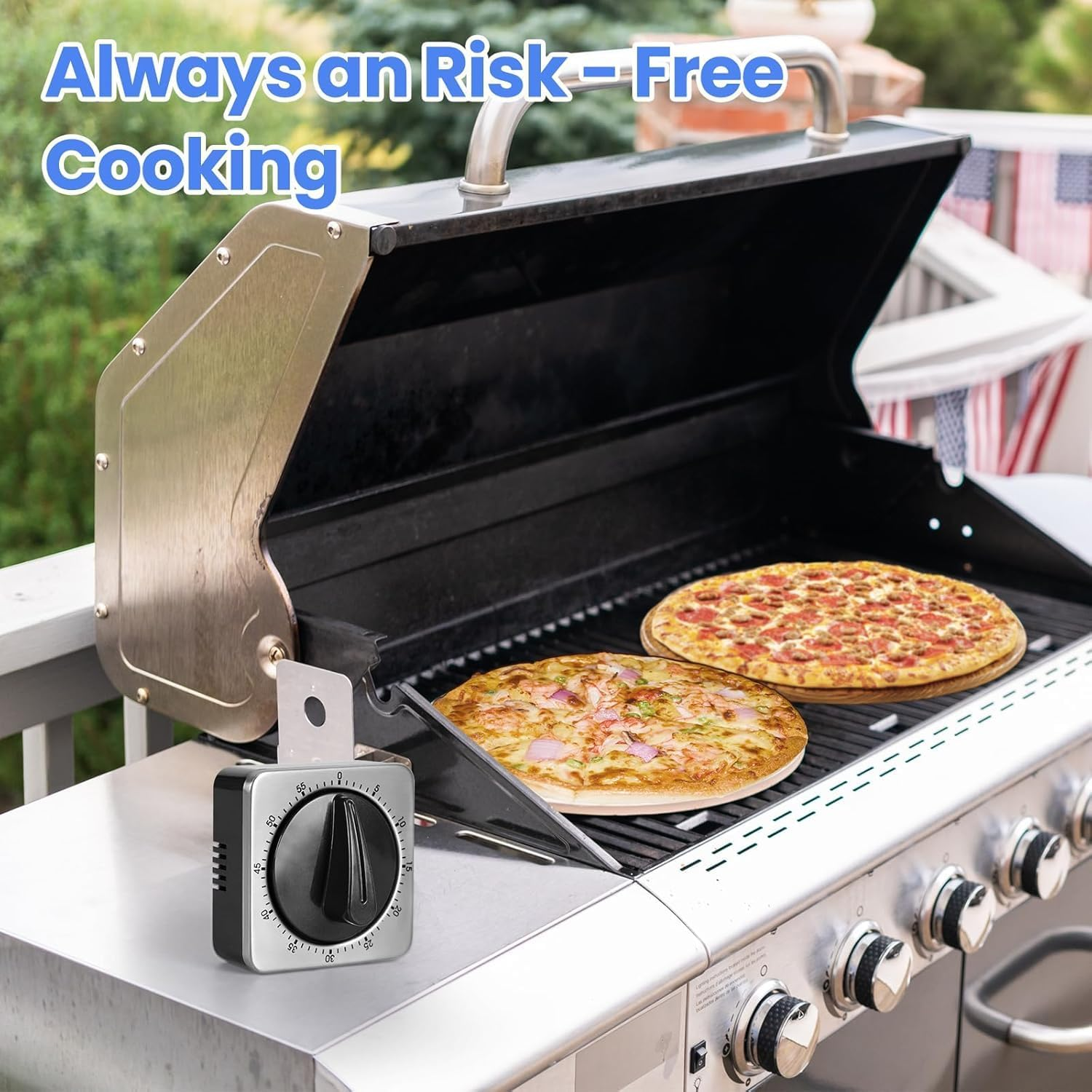 Kitchen Timers for Cooking, Chef Cooking Timer Clock with Loud Alarm,100% Mechanical Desk Timer, No Batteries Required, Magnetic Backing, Exquisite Stainless Steel Body, Countdown Reminder Magnetic image number 4