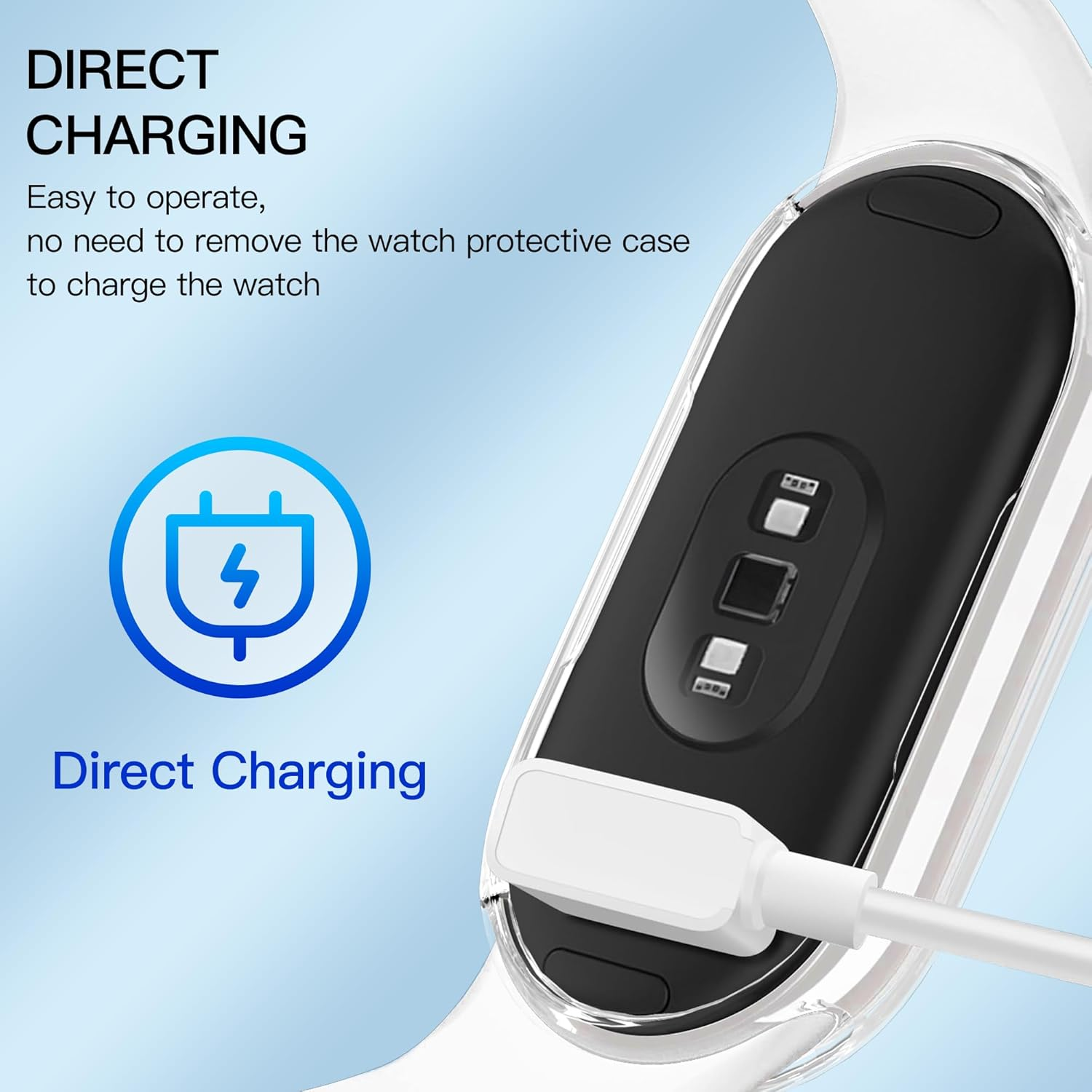 Diruite Pack of 3 Case for Xiaomi Smart Band 10, Protective Case, Soft TPU, Shockproof Screen Protector Case, Transparent, Transparent image number 6