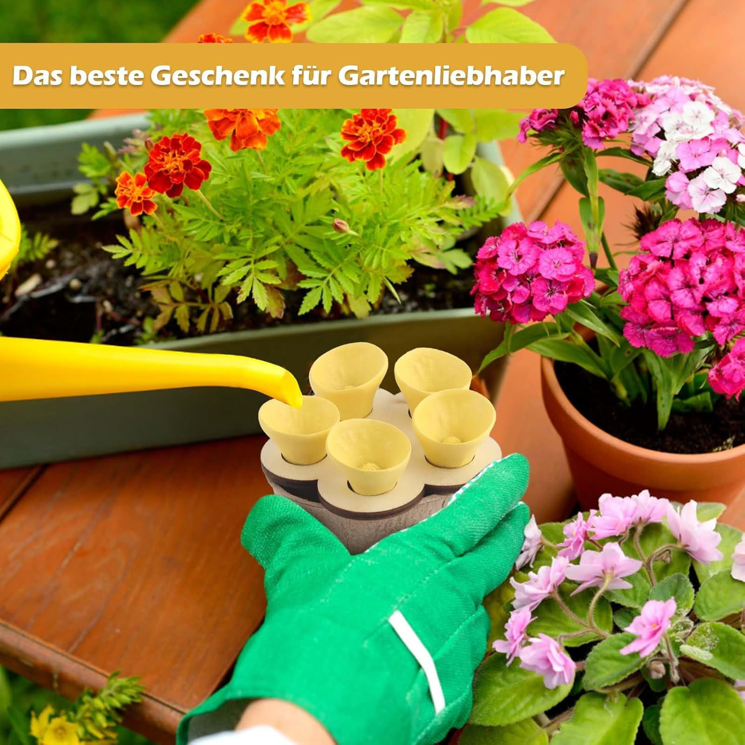 5 X Bee Insect Drinking Cups, Colourful Bee Insect Drinking Cup, Bee Cup, Thirsty Pollinators Need Drinking Water, Bees Need Safe Drinking Places (Yellow) image number 2