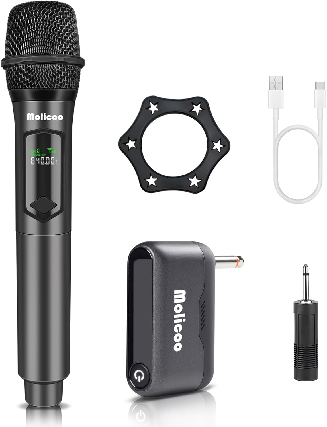 Wireless Microphone,Professional Handheld Wireless Dynamic Microphone System with Rechargeable Receiver 160 Ft,Karaoke Microphone Kit for Singing,Karaoke,Wedding,Dj,Party,Speech,Church,Pa,M50 image number 6