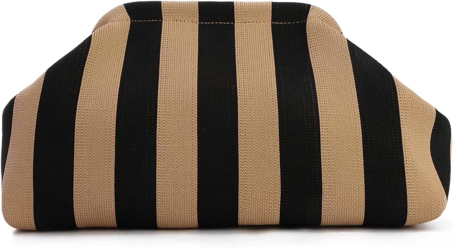 Colorful Woven Dumpling Bag for Women - Striped Crochet Evening Clutch Purse for Summer Beach Outings