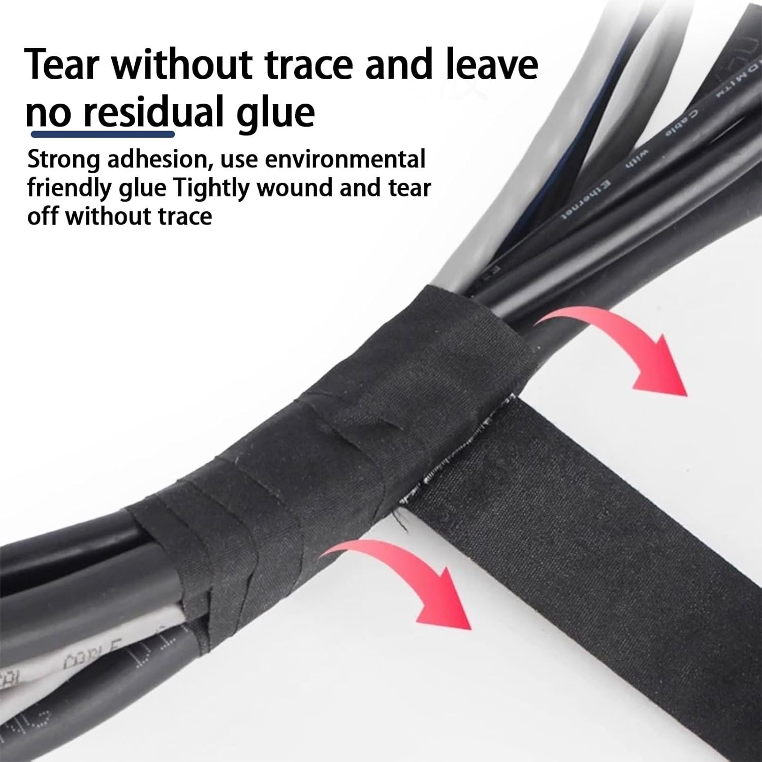 4Pcs Wiring Harness Cloth Tapes, Fabric Felt Tape, Wire Harness Tape, Automotive Self-Adhesive Felt Cloth Electrical Adhesive Wire Wrap, Winding Automotive Engine, Noise Reduction Cable Protection image number 5