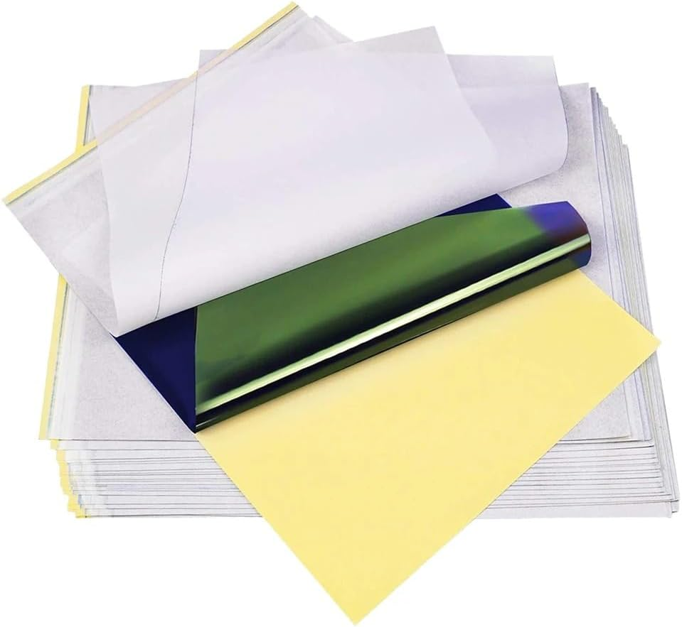 Tattoo Transfer Paper - Yuelong 30 Sheets Tattoo Stencil Paper Thermal Stencil Paper 4 Layers A4 Size DIY Tattoo Tracing Paper for Tattoo Transfer Kit Tattoo Supplies image number 2