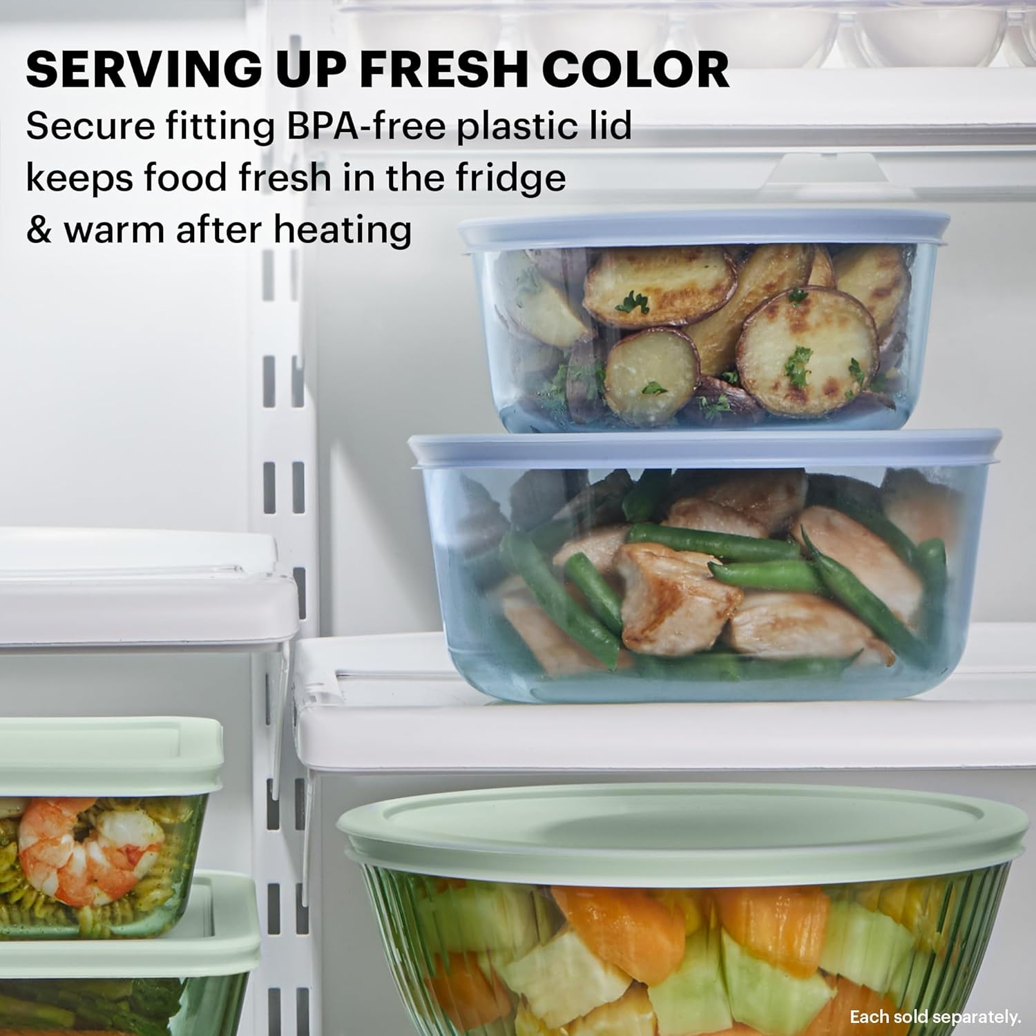 Pyrex Tinted Medium round Food Storage Container Set (6-PC) - Small/Medium Sizes with Snug Fit Non-Toxic Plastic Bpa-Free Lids - Freezer, Dishwasher, Microwave Safe - 2, 4 & 7 Cup Capacity image number 3