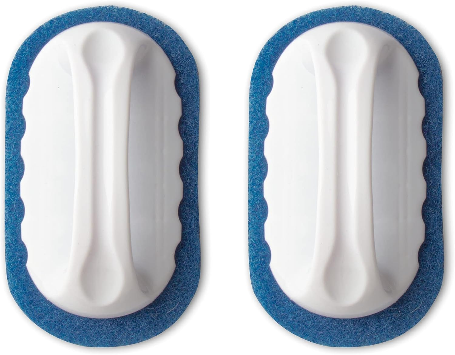 Skylarlife Scouring Pad Brush Cleaning Scrub with Handle Abrasive Pad for Grout Tile Shower and Sink Cleaning, Scrubbing Floor and Tile Boat Polishing Refinishing Bathroom Kitchen Heavy Duty 2 Pack Blue image number 5