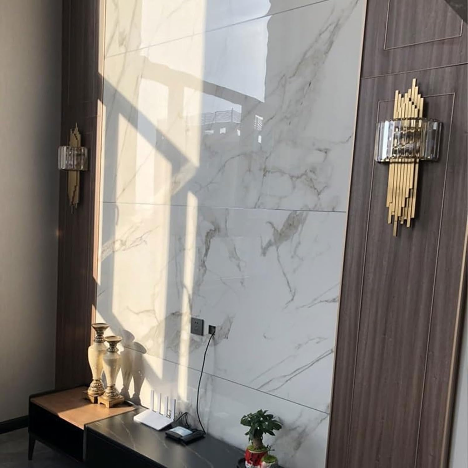 Gold Large Metal Base Mid Century Crystal Wall Lamp E14 2-Lights Wall Sconce Fixtures for Bedroom Bedside Bathroom Hallway Wall Lighting image number 4