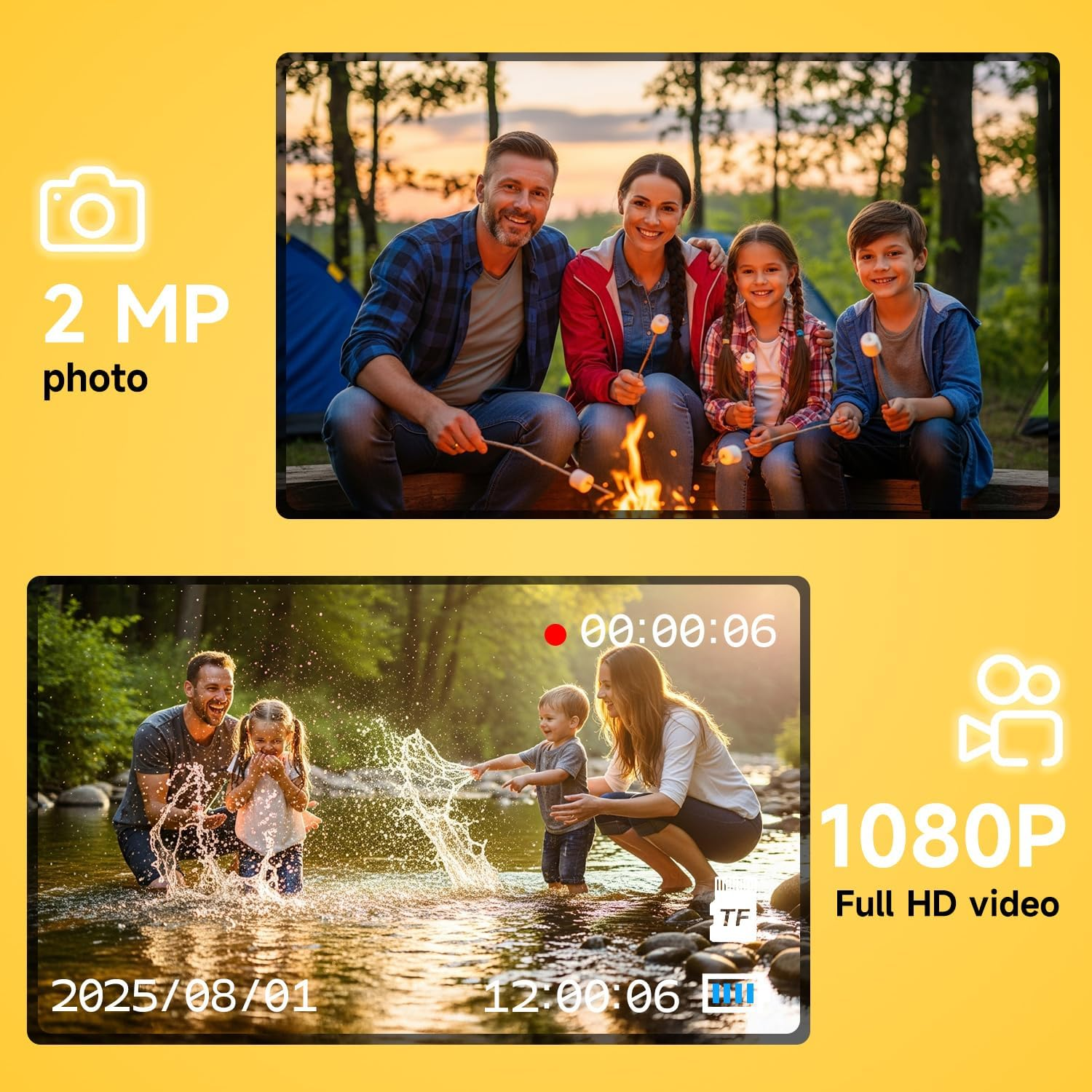 Rollei Mini Digital Camera Vintage Brown 1080P FHD Small Retro Digital Camera with 0.96 Inch Colour Screen 2MP Thumb Camera with Flash & Recording image number 5