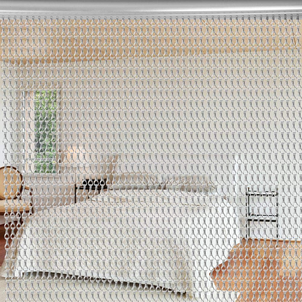 Aluminum Chain Curtain for Room Dividers & Proof Ventilated Partition, Durable Decorative Door Curtain for Home Office Functional Zones image number 2
