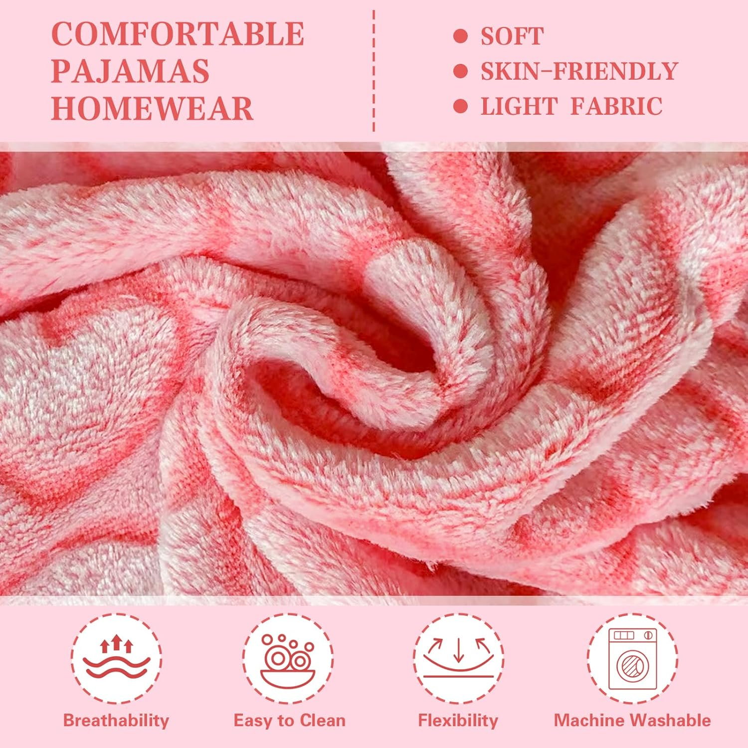 Yoolhamy Dog Pajamas for Small Dogs Cats Fleece Sweater Heart Onesie Clothes Soft Pink Pajamas Romper Four Legged Dog Sleepwear for Puppy Chihuahua Yorkie (Pink Heart, XXL image number 6